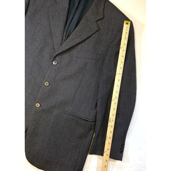 Paolo Vista Wool Blazer Mens 40R Tweed Micro Check Jacket Sportcoat - Picture 7 of 11